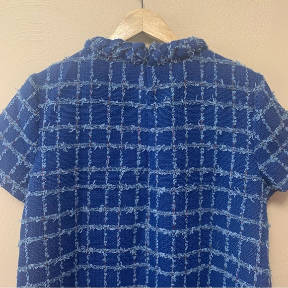 Tuckernuck Sapphire Tweed Jackie Dress Blue Windowpane Tweed Size Large - Picture 10 of 15